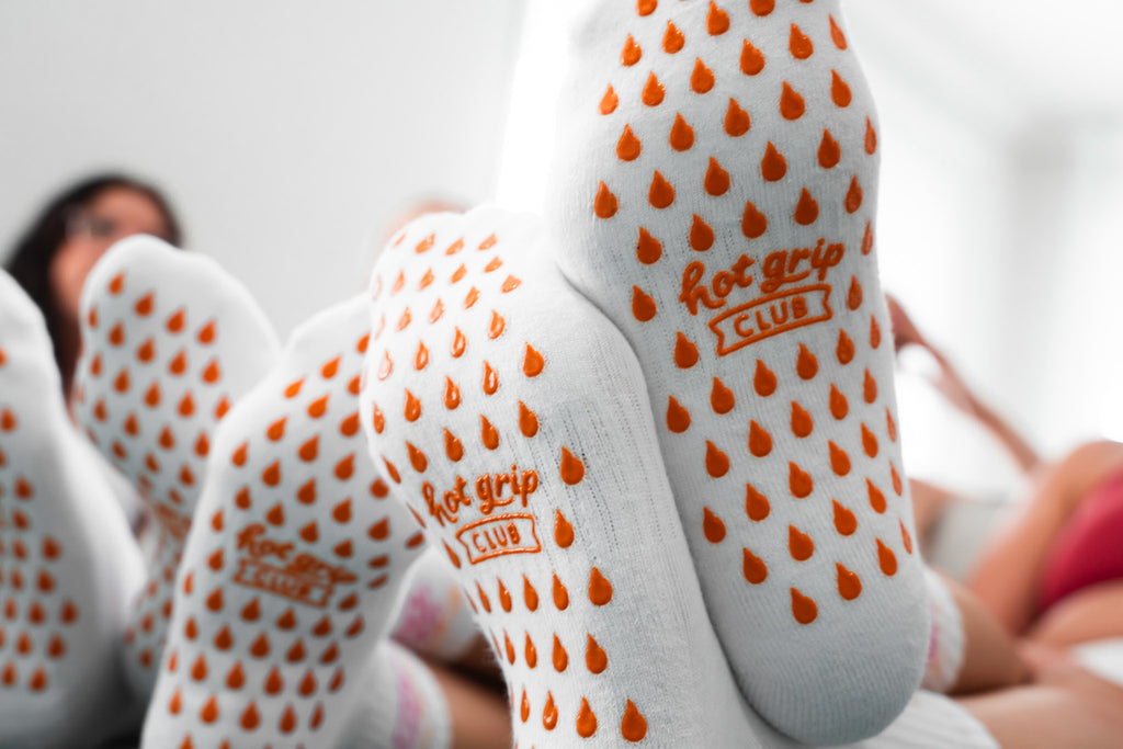 Burn Baby - Mid Rise Crew Grip Socks